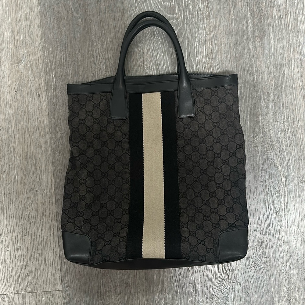 Gucci Black and Cream Tote Bag